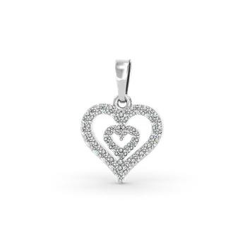 Přívěsek SOLUNA Jiskřivý zlatý přívěsek ROMANTICO se zirkony ve tvaru srdce z bílého zlata