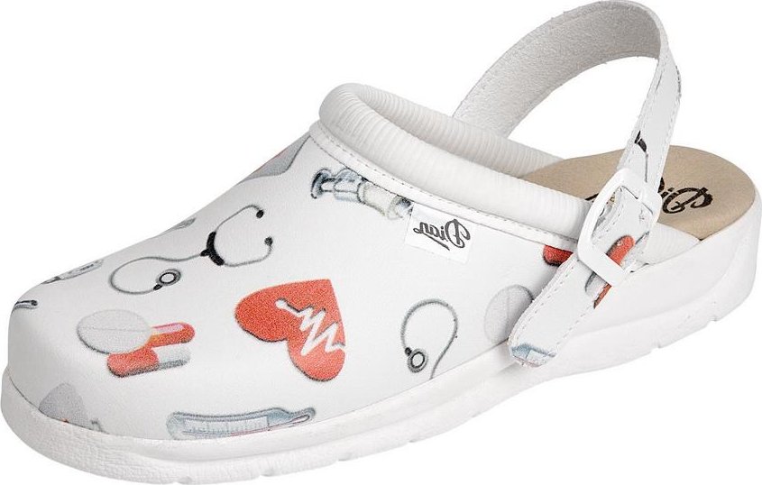 Dian Pantofle Pisa Bílá/Potisk 38