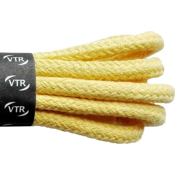 Tkaničky do bot Bavlněné kulaté tkaničky silné pastelové žluté, délka 100 cm