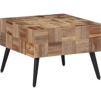 Konferenční stolek vidaXL Konferenční stolek šedý 55x55x40 cm masivní recyklovaný teak [358521]