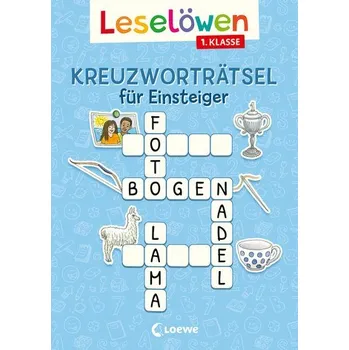 První čtění Leselöwen Kreuzworträtsel für Einsteiger - 1. Klasse (Himmelblau) - Merle, Katrin
