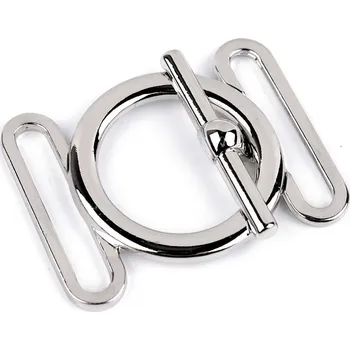 Kovové zapínání americké, průvlek 30 mm, barva 2 nikl