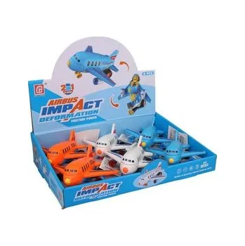 plyšák Robot - letadlo, měnící se, na setrvačník, 11,5 x 13 x7 cm