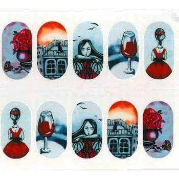 Celoplošné vodolepky na zdobení nehtů