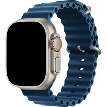 Příslušenství k chytrým hodinkám MůjMiBand.cz Oceánský silikonový vroubkovaný řemínek pro Apple Watch 42mm/44mm/45mm/46mm/49mm Barva: atlanticky modrá