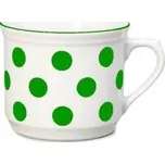 hrnek 630ml VAŘÁK-zelený puntík-1jak.THUN,porcelán