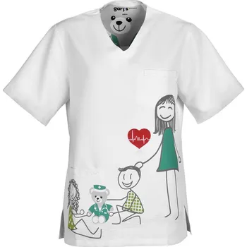 Zdravotnický oděv Gary´s Halena Uni ADA Apren Potisk/Bílá barva S