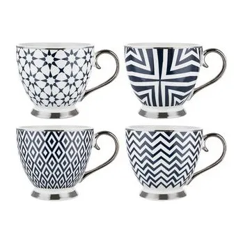 HRNEK GEOMETRIC BLUE SILVER 460ML