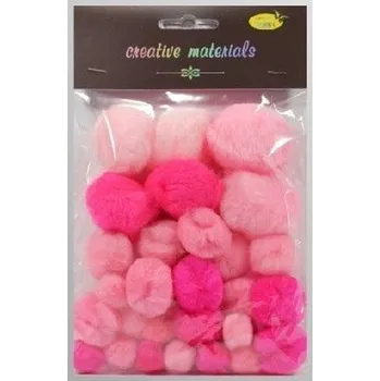 Set školních potřeb Pompony tonacyjne różowe 15-40mm 30szt