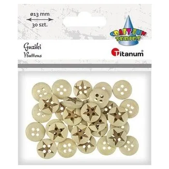 Set školních potřeb Guziki drewniane gwiazdy 13mm 30szt