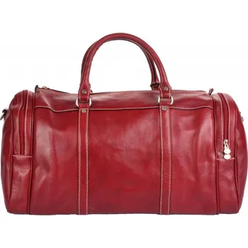 Cestovní taška Giglio leather kožená cestovní taška 0429 červená