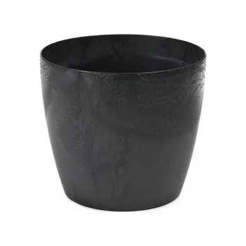 Květináč Plastový květináč Magnolia eco beton efekt 360 mm, černý beton
