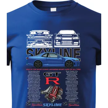 Chlapecké tričko Dětské tričko Nissan Skyline GTR, Barva Modrá, Velikost 110 cm/4 roky, Canvas Dětské tričko Bezvatriko.cz 2322