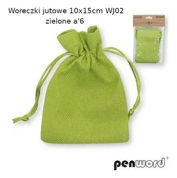 Set školních potřeb Woreczki jutowe zielone 10x15cm 6szt