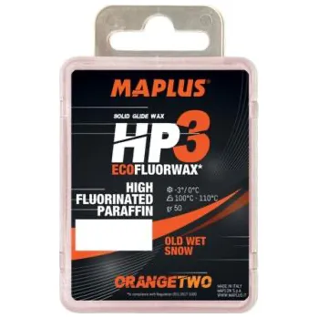 Lyžařský vosk MAPLUS HP3 Orange 2, 0°C až -3°C, 50 g, skluzný vosk