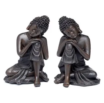 Figurka Figurka s dřevěným efektem Mír Východu Thajský Buddha - malý