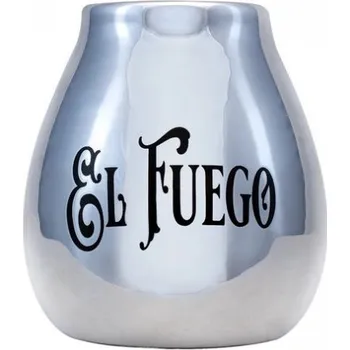 Čajová souprava El Fuego keramická kalabása stříbrná (350 ml)