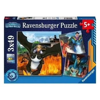 Puzzle Ravensburger Puzzle - Jak vycvičit draka Devět království 3x49 dílků