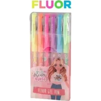 Set školních potřeb Długopis żelowy fluo 6 kolorów