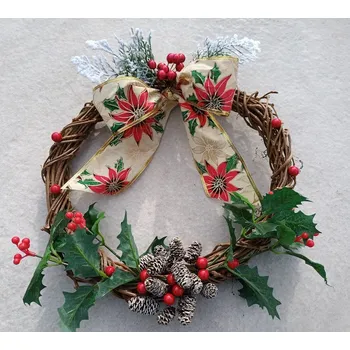 Věnec Věnec pletený přírodní s cestmínou a šiškami