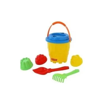 Hračka na písek Sada na písek č. 522: Kbelíček velký tvar hrad, sítko /+1