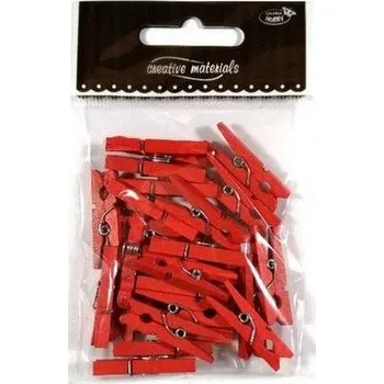 Set školních potřeb Klamerki drewniane czerwone 30mm 25szt