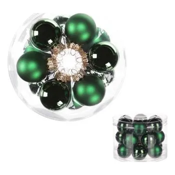 Vánoce Ozdoby skleněné, barva zelená, pr.4 cm, cena za 1 balení (18 ks)