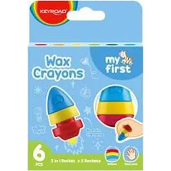 Set školních potřeb Kredki woskowe Rockets 6 kolorów