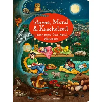 První čtění Sterne, Mond und Kuschelzeit. Unser großes Gute-Nacht-Wimmelbuch - Grobe, Anne
