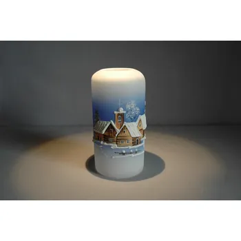 Svícen Vánoční svícen cylindr velký 7x15cm modrý