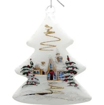 Vánoční dekorace Vánoční dekorace stromek 11cm v bílé barvě