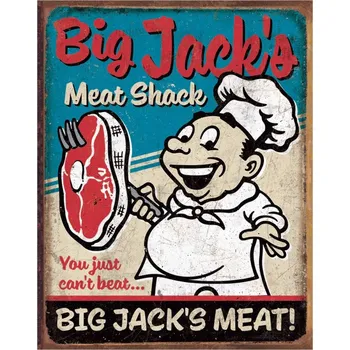 Plechová cedule Plechová cedule Big Jacks Meats 40 cm x 32 cm