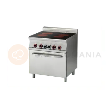 Sporák Sporák sklokeramický elektrický s 4 hořáky a el. troubou GN 2/1 | RM GASTRO, CFC4 78 ET