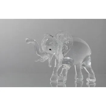 Skleněný slon z čirého skla