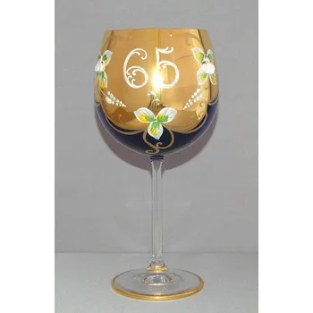 Sklenice Výroční sklenička Natálie 65 let Kobaltová modř