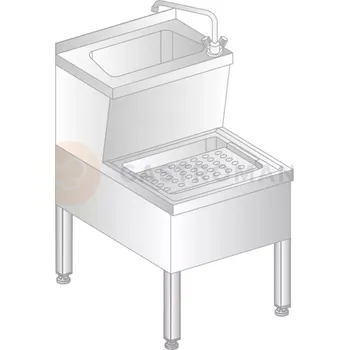 Umyvadlo Nástěnné úklidové umývadlo z nerezové oceli 500x700x850 mm | DORA METAL, DM-3233