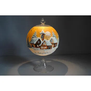 Svíčka Koule na svíčku 12cm, oranžová bez stojanu