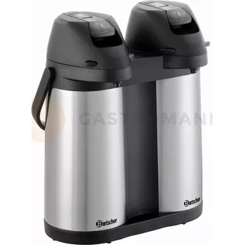Termoska Podvojná termoska s pumpičkou 2x 1,9 l, 270x170x338 mm | BARTSCHER, Duo 1,9L-ST