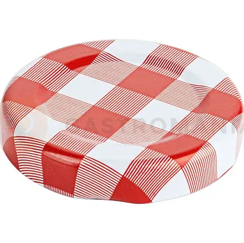 Zavařovací pomůcka Víko na zavařovací sklenici 2740/050 bílo-červená mřížka | CONTACTO, 2740/903