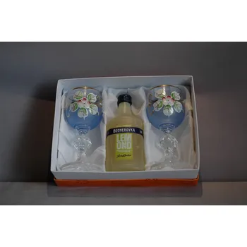 Likér Dárkový set Becherovka Lemond 0,05l malované skleničky