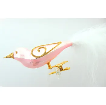 Vánoční ozdoba Vánoční ozdoba s klipsem, ptáček, sýkorka malá 2528 růžová