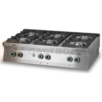 Sporák Plynový sporák se 6 hořáky, 42 kW, 1350x900x280 mm | LOZAMET, L900.KG6