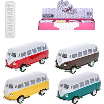 autíčko Kinsmart Volkswagen Classic autobus 1962 1:64 kov zpětný chod