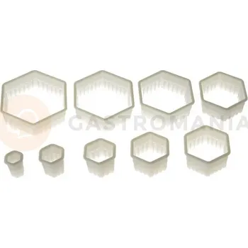 Výroba svíčky Sada nylonových vykrajovátek - hexagon vlnitý 9 ks | SILIKOMART, Nylon Cutter 05