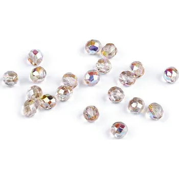 Korálek Skleněné korálky broušené ohňovky 8 mm 6 00030/98534 béžová nejsv. AB