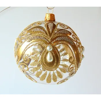 Vánoční ozdoba Vánoční koule 10cm dekor páv
