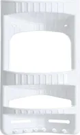 Dunya Třípatrová rohová plastová police 20 x 20 x 60 cm bílá