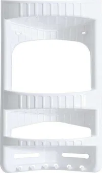 Koupelnový nábytek Dunya Třípatrová rohová plastová police 20 x 20 x 60 cm bílá