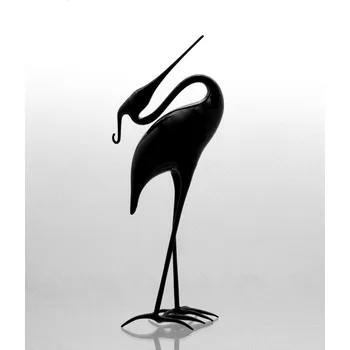 Figurka Volavka černá ze skla