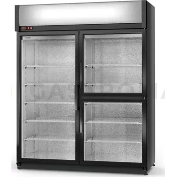 Lednice Chladící skříň jednostranně prosklená s křídlovými dveřmi, dvoukomorová, třídveřová, horní agregát, ventilátor, 3. tř., nerezový korpus, 1400x750x2020 mm | RAPA, SCh - S 1400 / 3D ecoline